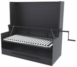 Barbacoa Carbón Y Leña 80 Cm Con Paravaientos Y Elevador