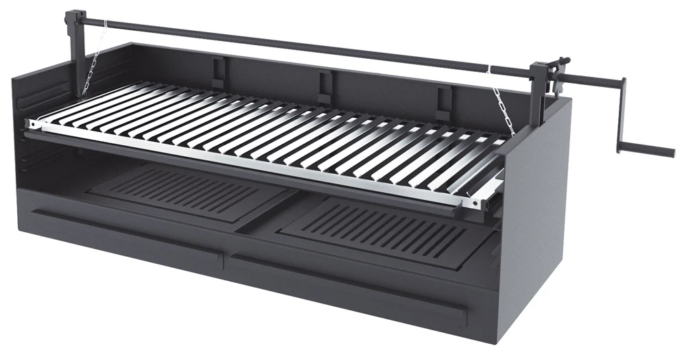 Barbacoa De Carbón Y Leña 100 Cm Con Elevador 3 Barbacoa De Carbón Y Leña 100 Cm Con Elevador