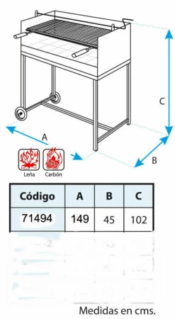 Barbacoa Argentina 149 Cm. Con Elevador -Parilla Ventas 2024 Barbacoa Argentina 149 cm con Elevador 3