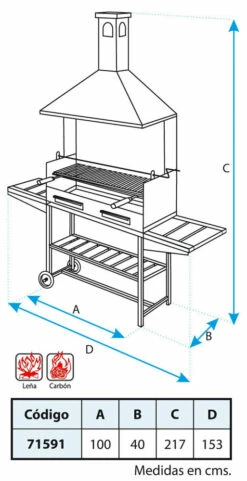 Barbacoa Chimenea Extra Grande -Parilla Ventas 2024 Barbacoa Chimenea Extra Grande 2