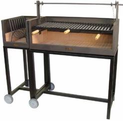 Leñero Con Carro Para Barbacoa Argentina -Parilla Ventas 2024 Barbacoa Lenero con Ladrillo Refractario 3