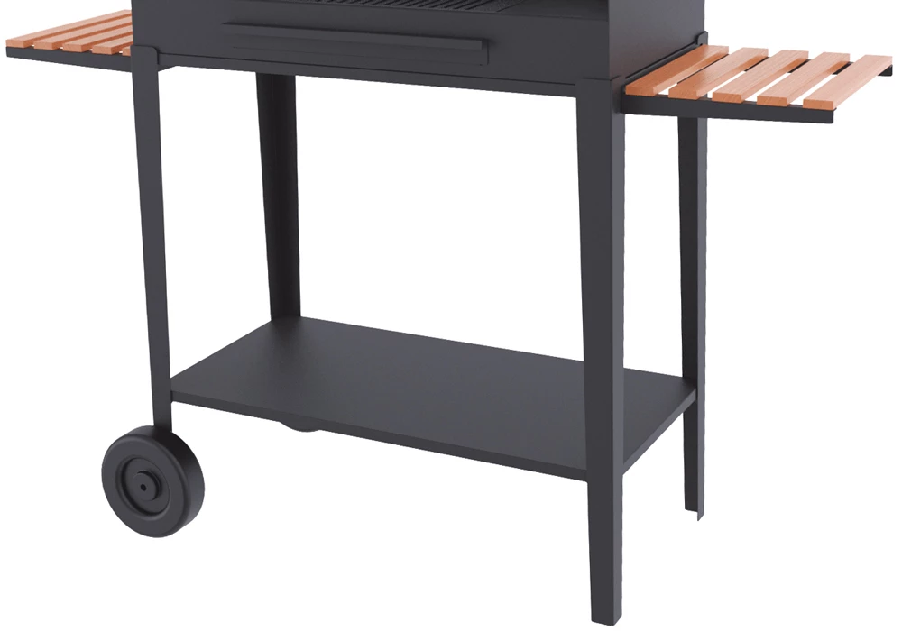 Barbacoa De Carbón Y Leña 80 Cm Con Elevador Y Carro - Imagen 2