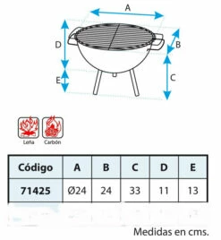 IMEX Barbacoa De Mesa Redonda 24 Cm. -Parilla Ventas 2024 Barbacoa de Mesa Redonda 24 cm 3