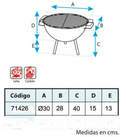 IMEX Barbacoa De Mesa Redonda 30 Cm. -Parilla Ventas 2024 Barbacoa de Mesa Redonda 30 cm 3