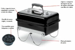 Weber Go-Anywhere Black Carbón -Parilla Ventas 2024 Barbacoa portatil Go Anywhere Black carbon 8