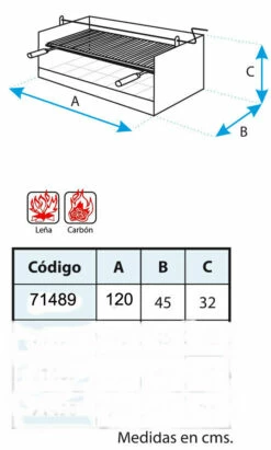 Cajon Barbacoa Argentina 120 Cm. Con Elevador -Parilla Ventas 2024 Cajon Barbacoa Argentina 120 cm con Elevador 3