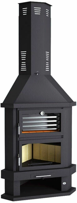 Chimenea De Leña Rinconera Con Horno Modelo C-200 RH