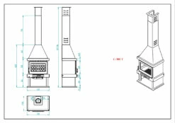 Chimenea De Leña Con Turbinas C-300 TK -Parilla Ventas 2024 Chimenea de Lena con Turbinas C 300 TK 3