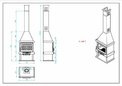 Chimenea De Leña Con Turbinas C-300 T -Parilla Ventas 2024 Chimenea de Lena con Turbinas C 300 T 4
