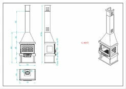 Chimenea De Leña Con Turbinas C-303 TFK -Parilla Ventas 2024 Chimenea de Lena con Turbinas C 303 TFK 3