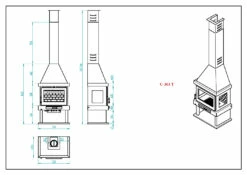 Chimenea De Leña Con Turbinas C-303 T -Parilla Ventas 2024 Chimenea de Lena con Turbinas C 303 T 4