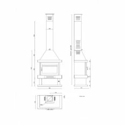 Chimenea De Leña Frontal Modelo C-200 -Parilla Ventas 2024 Chimenea de lena C 200.2a