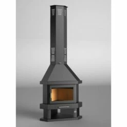 Chimenea De Leña Rinconera Modelo C-200 R -Parilla Ventas 2024 Chimenea de lena C 200 R.1