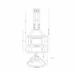 Chimenea De Leña Rinconera Modelo C-200 R -Parilla Ventas 2024 Chimenea de lena C 200 R.2a