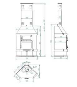 Chimenea De Leña Con Horno C-300 RH -Parilla Ventas 2024 Chimenea de lena con horno C 300 RH 4