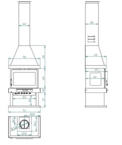 Chimenea Frontal De Leña C-303 -Parilla Ventas 2024 Chimenea frontal de lena C 303 3