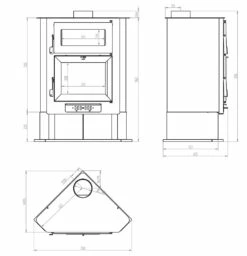 Estufa De Leña Rinconera Con Horno Modelo CH-5 H -Parilla Ventas 2024 Estufa de Lena Rinconera con Horno Modelo CH 5 H 4