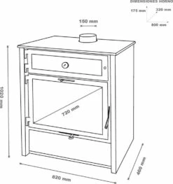 Estufa De Leña Zeux 800 Con Horno -Parilla Ventas 2024 Estufa de Lena Zeux 800 con Horno 4
