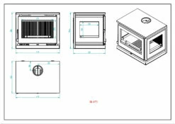 Estufa De Leña Con Turbinas Modelo M-173 K -Parilla Ventas 2024 Estufa de Lena con Turbinas Modelo M 173 K 3