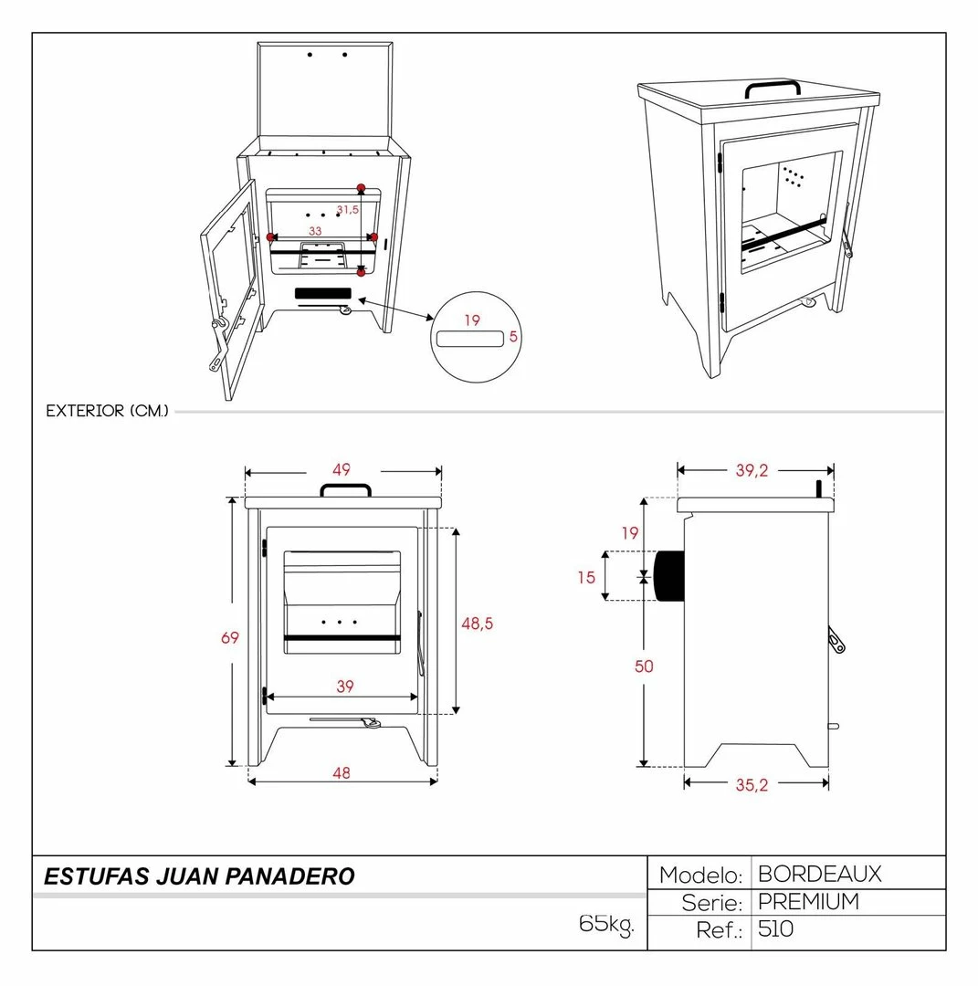Estufa De Leña Eco Design Bordeaux Premium 7 Estufa De Leña Eco Design Bordeaux Premium - Imagen 5