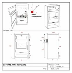 Estufa De Leña Eco Design Nice Titanium -Parilla Ventas 2024 Estufa de lena Eco Nice Titanium 1