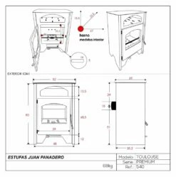 Estufa De Leña Eco Design Toulouse Premium -Parilla Ventas 2024 Estufa de lena Eco Toulouse Premium 1