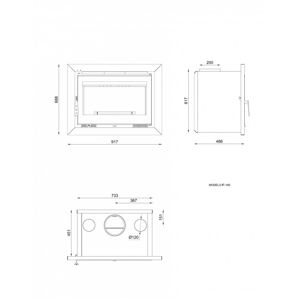 Insertable De Leña Modelo IT-180 6 Insertable De Leña Modelo IT-180 - Imagen 4